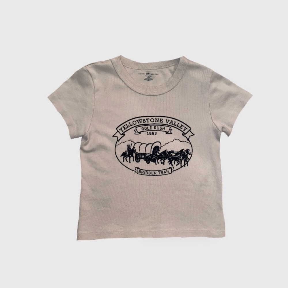 Brandy Melville Cream Cowboys Ashlyn Baby tee